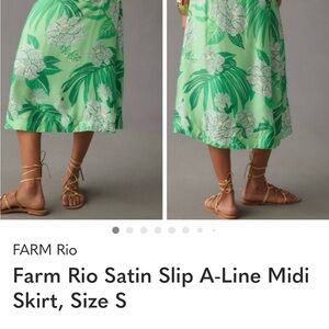 FARM Rio Vibrant Green Floral Midi Skirt